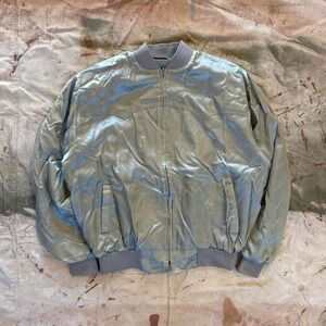 Vintage 90s grey satin Chalkline jacket Measure XXL